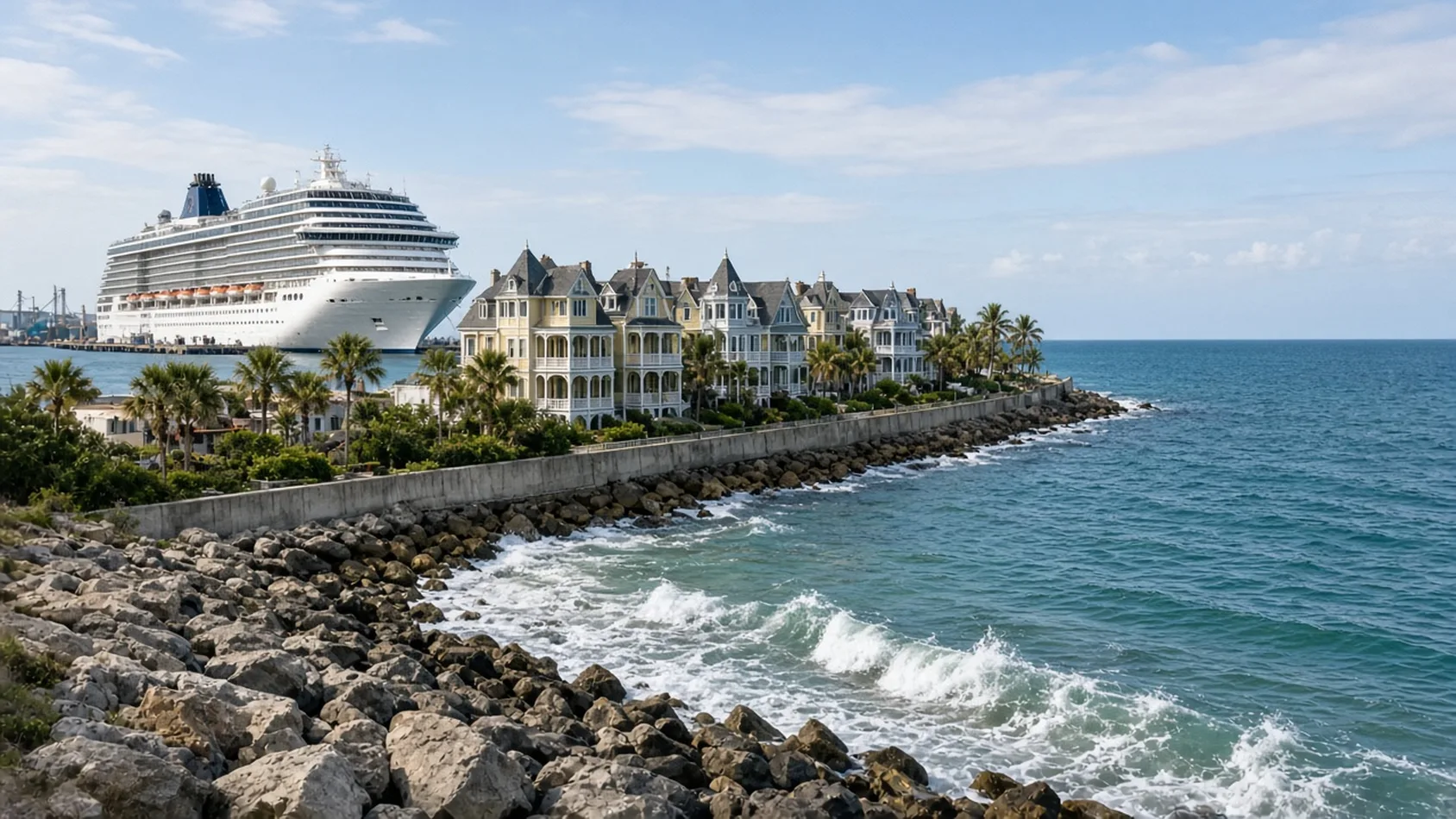 Crucero en el puerto de Galveston, Texas
