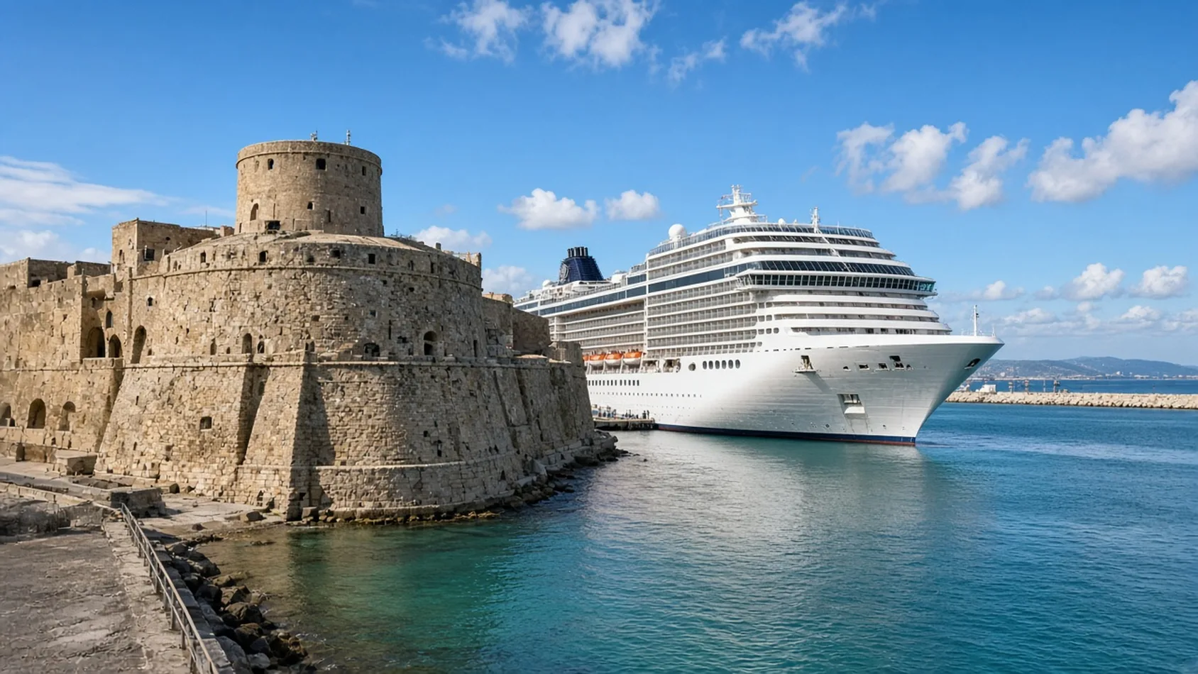 Crucero en el puerto de Civitavecchia, cerca de Roma