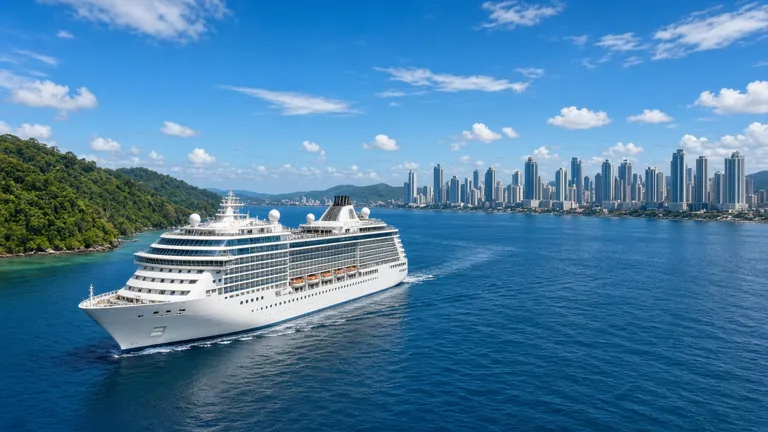Crucero navegando frente a la costa de Panamá
